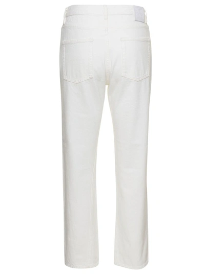 Shop Totême Straight Jeans In White Cotton