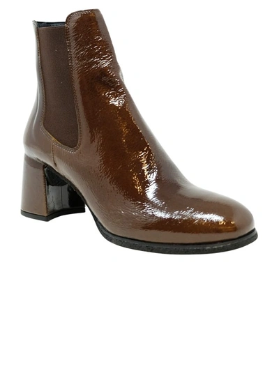 Shop Roberto Del Carlo Dark Brown Patent Leather Holly Boots
