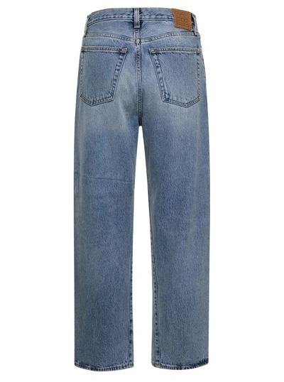 Shop Totême High Waist Straight Leg Jeans In Blue Denim