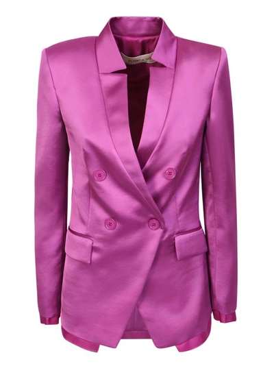 Shop Blanca Vita Purple Double-breasted Blazer
