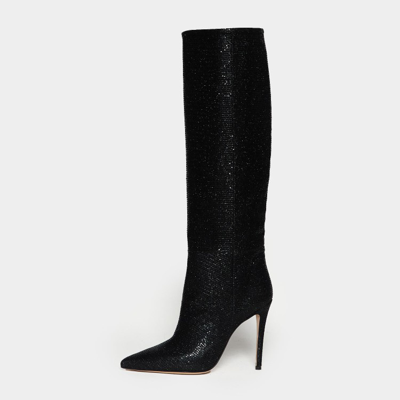 Shop Anna F Boot In Black Fabric