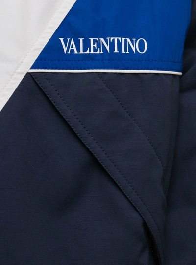 Shop Valentino Multicolor Color Block Nylon Jacket In Black