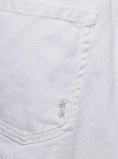 Shop Icon Denim Miki' White Jeans With Patch And Welt Pockets In Cotton Denim