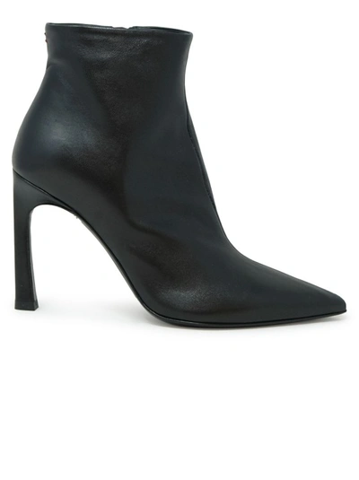 Shop Halmanera Veva05 Black Leather Baron Ankle Boots