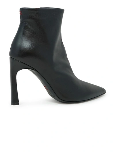 Shop Halmanera Veva05 Black Leather Baron Ankle Boots