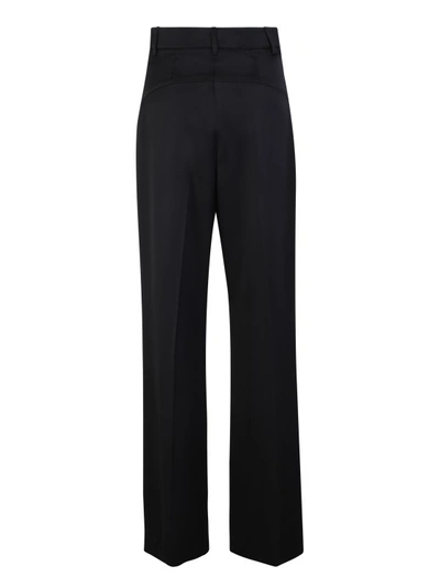 Shop Blanca Vita Black Straight-leg Trousers