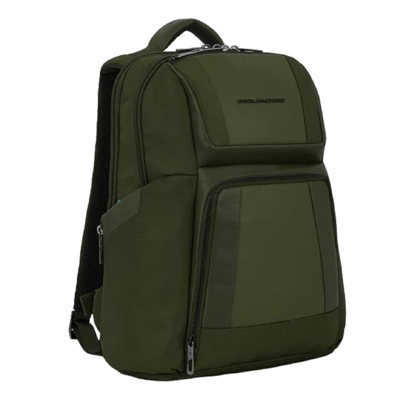 Shop Piquadro Computer Backpack In Recycled Fabric With Compartment In Black