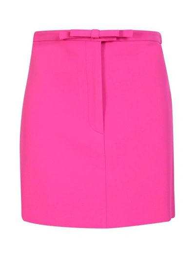 Shop Blanca Vita Fuxia Bow Skirt In Pink