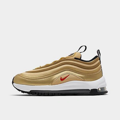 Shop Nike Little Kids' Air Max 97 Stretch Lace Casual Shoes In Metallic Gold/university Red/black/white