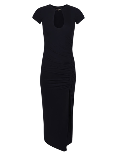 Shop Vix By Paula Hermanny Women's Anya Keyhole Ruched Maxi Dress In Black