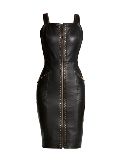 Shop As By Df Women's Stevie Upcycled Leather Dress In Black