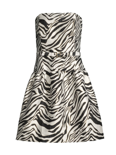 Shop Lilly Pulitzer Women's Akela Strapless Zebrah Jacquard Minidress In Black Zebra