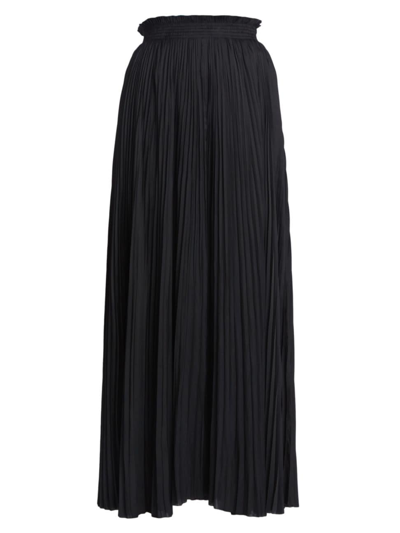 Shop Ulla Johnson Women's Krista Pleated Maxi Skirt In Noir
