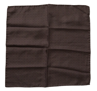 Dolce & Gabbana Brown Patterned Silk Square Handkerchief Scarf