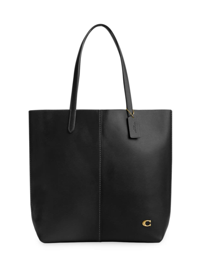 Shop Coach Women's North Leather Tote Bag In Black