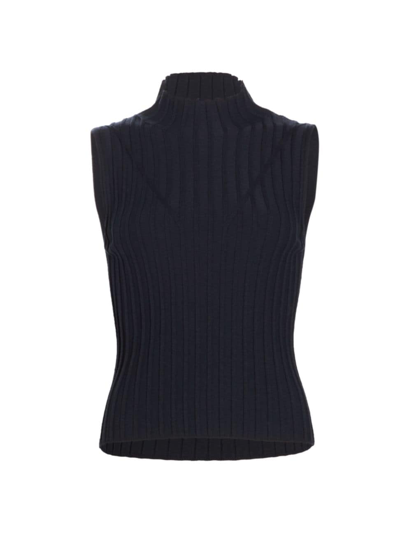 Shop Derek Lam 10 Crosby Women's Esma Rib-knit Sweater Vest In Navy