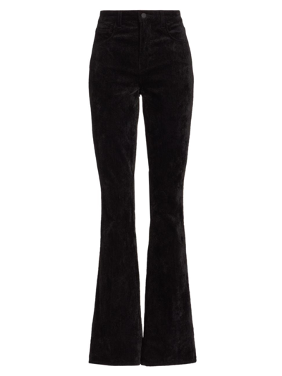 Shop L Agence Women's Selma Corduroy Baby Boot-cut Jeans In Black