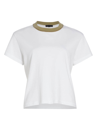Shop Atm Anthony Thomas Melillo Women's Jersey Short-sleeve T-shirt In White Oil Green
