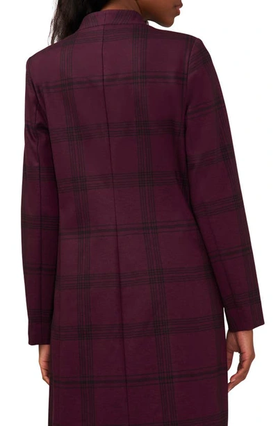 Halogen Windowpane Plaid Topper Coat In Grape Wine