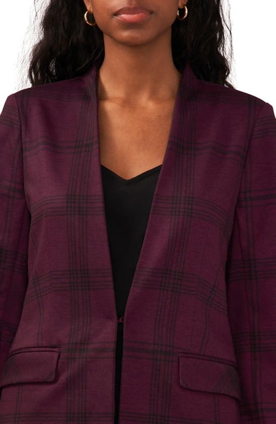 Halogen Windowpane Plaid Topper Coat In Grape Wine