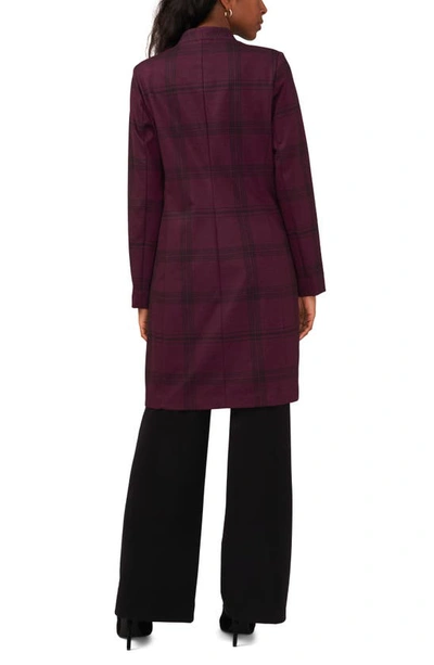 Halogen Windowpane Plaid Topper Coat In Grape Wine