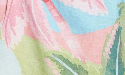 Shop Farm Rio Beach Vibe Linen Blend Cutout Dress In Beach Vibe Multicolo