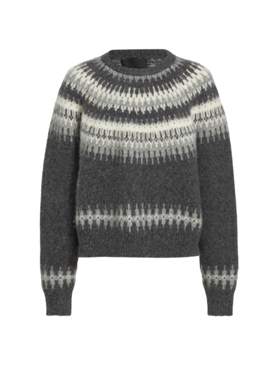 Shop Nili Lotan Women's Genevive Fair-isle-inspired Sweater In Grey Fair Isle