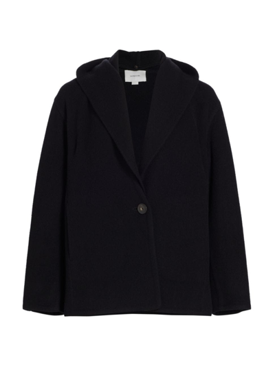 Shop Vince Women's Hooded Wool-blend Jacket In Black