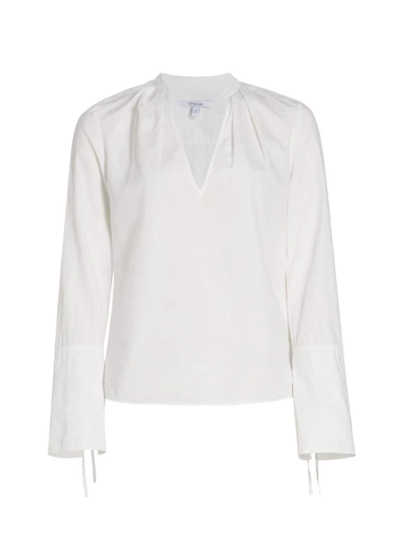 Shop Derek Lam 10 Crosby Women's Lila V-neck Cotton Top In Optic White