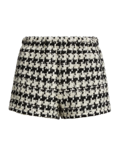 Shop Anine Bing Women's Lyle Houndstooth Shorts In Black And White