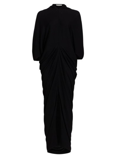 Shop The Row Women's Rodin Draped Wool Maxi Dress In Black
