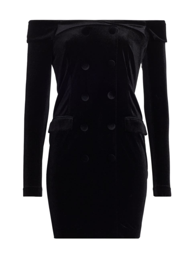 Shop L Agence Women's Micaela Off-the-shoulder Blazer Dress In Black