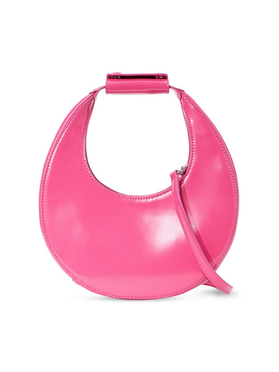 Shop Staud Women's Mini Moon Leather Shoulder Bag In Blossom
