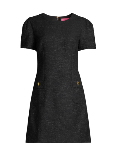 Shop Lilly Pulitzer Women's Kesia Boucle Knit Shift Minidress In Black