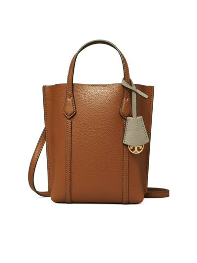Shop Tory Burch Women's Mini Perry Leather Tote Bag In Light Umber