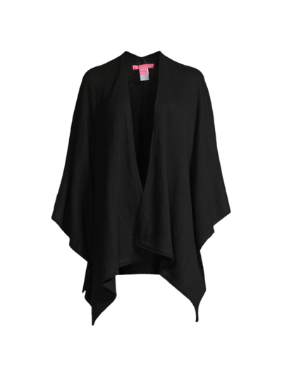 Shop Lilly Pulitzer Women's Terri Cashmere Wrap Cardigan In Black