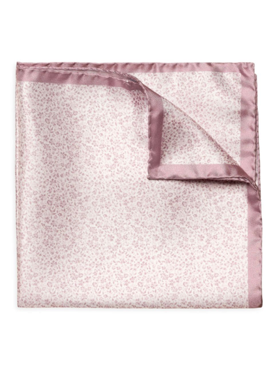 Shop Eton Men's Floral Silk Pocket Square In Pink