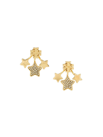 Shop Tory Burch Women's Kira 18k-gold-plated & Glass Crystal Shooting Star Ear Jackets In Tory Gold Crystal