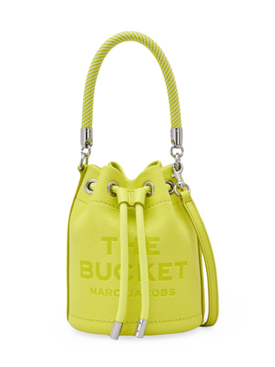 Shop Marc Jacobs Women's The Leather Mini Bucket Bag In Limoncello
