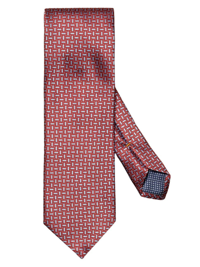 Shop Eton Men's Geometric Silk Tie In Red