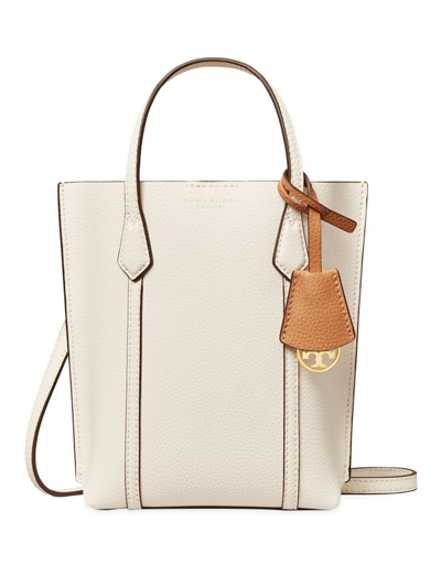 Shop Tory Burch Women's Mini Perry Leather Tote Bag In New Ivory