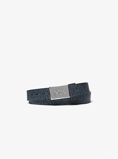 Shop Michael Kors 4-in-1 Reversible Logo Belt Box Set In Blue