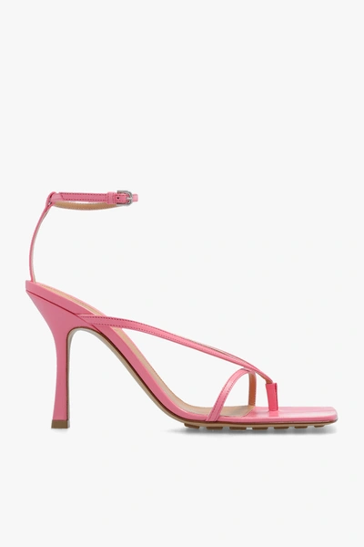Shop Bottega Veneta Pink ‘stretch' Heeled Sandals In New