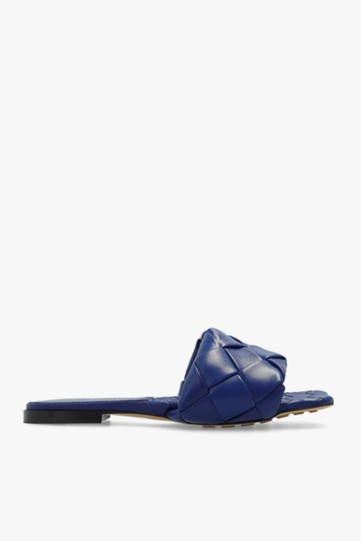 Shop Bottega Veneta Blue ‘lido' Slides In New