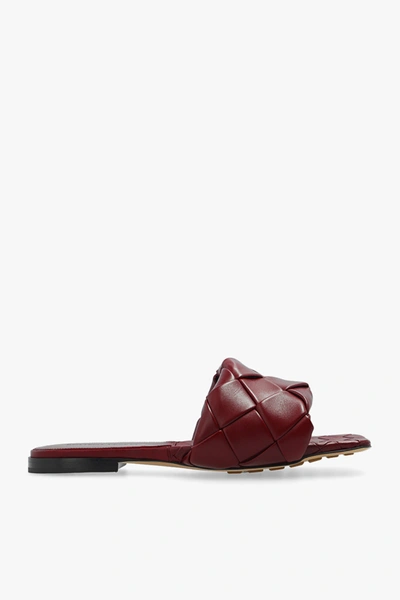Shop Bottega Veneta Burgundy ‘lido' Leather Slides In New