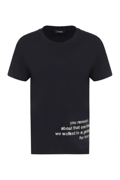 Shop 's Max Mara Aris Cotton Crew-neck T-shirt In Blue