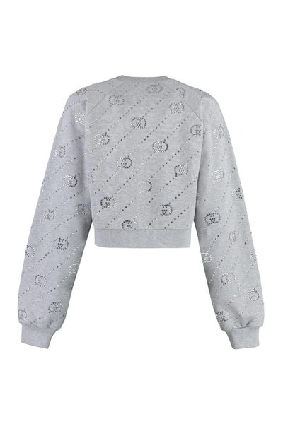 Shop Gucci Cotton Crew-neck Sweatshirt With Logo In Grey