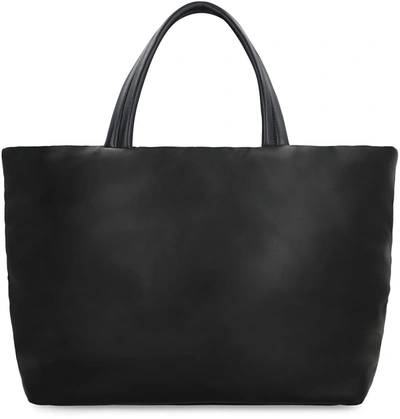 Saint Laurent Quilted Leather Tote With Black Metal Hardware In Black