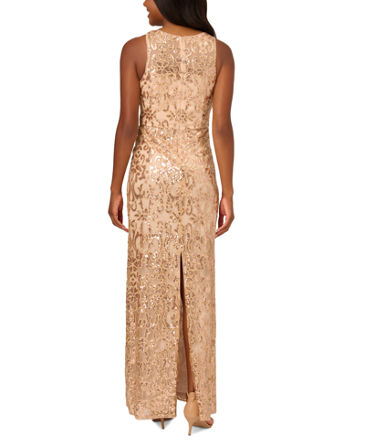 Shop Adrianna Papell Women's Sequin-embellished Gown In Champagne