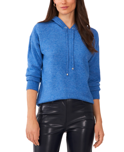 Shop Vince Camuto Women's Cozy Hooded Pullover Sweater In Vintage Blue